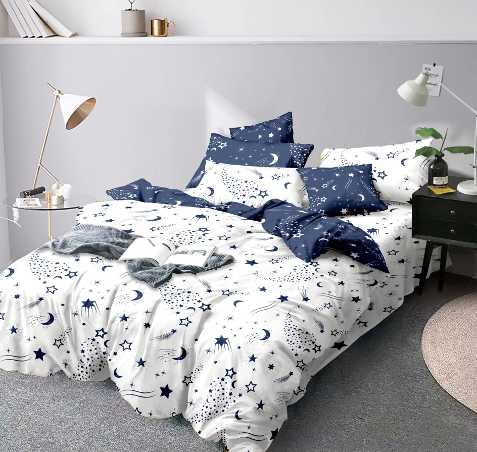 

Little Star Moon Bedding Set Duvet Cover Sets 3pcs King Size Queen Full Twin bettwäsche set 135×200 Bed Linens pościel 200x220