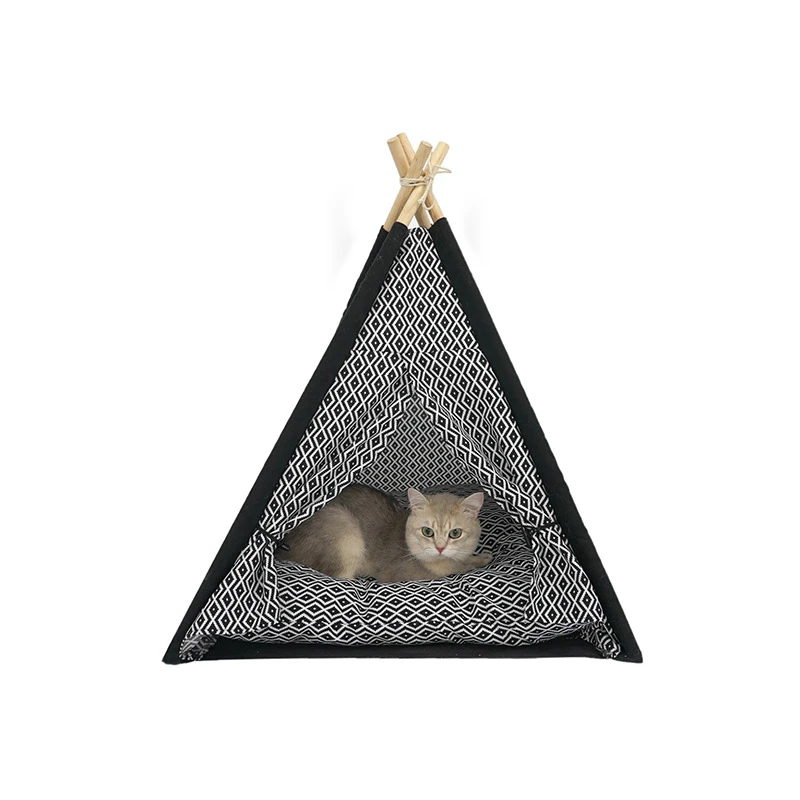 4 INS Hot! Pets Cats Bed Climbing Frame Small Solid Wood Washable Cat Tent Nest