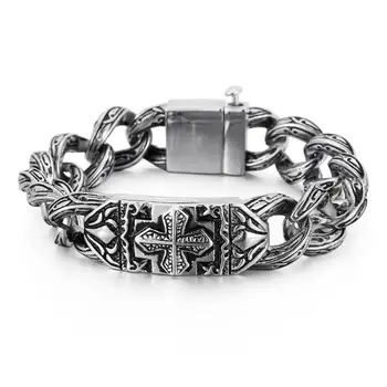 Retro Men's Cross Biker Charm Bracelet Gothic Stainless Steel Cuban Link Chain Boyfriend Hand Jewelry Bracelets Accessories
Retro Men's Cross Biker Charm Bracelet Gothic Stainless Steel Cuban Link Chain Boyfriend Hand Jewelry Bracelets Accessories