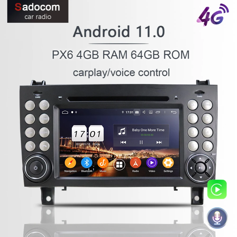 PX6 Android 11 0 автомобильный Радио 4 Гб RAM 64G ROM 8 ядерный dvd-плеер для Benz SLK Class R171