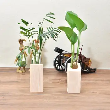 Crystal Glass Vase Test Tube Shape In Wooden Stand Decoration For Hydroponic Home Plants Garden W5F9 
Crystal Glass Vase Test Tube Shape In Wooden Stand Decoration For Hydroponic Home Plants Garden W5F9