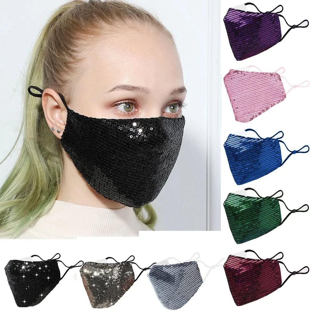 Reusable Sequins Face Masks Washable Unisex Mouth Cover Bandage Dustproof Windproof Mouth-muffle Earloops Face Masks Mascarilla
Reusable Sequins Face Masks Washable Unisex Mouth Cover Bandage Dustproof Windproof Mouth-muffle Earloops Face Masks Mascarilla
