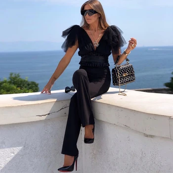NINI WONDERLAND Spring Summer Fashion Mesh Bow PU Leather Jumpsuit Pants 2020 Women Vintage Rompers Female Overalls White Black
NINI WONDERLAND Spring Summer Fashion Mesh Bow PU Leather Jumpsuit Pants 2020 Women Vintage Rompers Female Overalls White Black