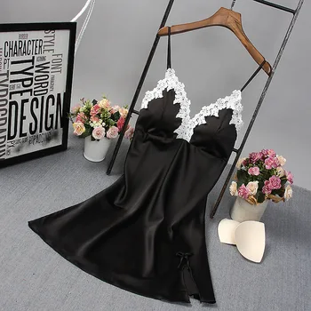 Sling Nightdress Female Summer Silk Lace Design Temptation Sexy Dress for Women with Chest Pad Soft Breathable Night Wear Sexy
Sling Nightdress Female Summer Silk Lace Design Temptation Sexy Dress for Women with Chest Pad Soft Breathable Night Wear Sexy