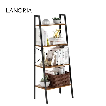 LANGRIA Bookshelf Organizer 4-Tier Resistant Metal Frame Multifunctional Antique Wood Unit Shelf For Books Plants Ornaments
LANGRIA Bookshelf Organizer 4-Tier Resistant Metal Frame Multifunctional Antique Wood Unit Shelf For Books Plants Ornaments