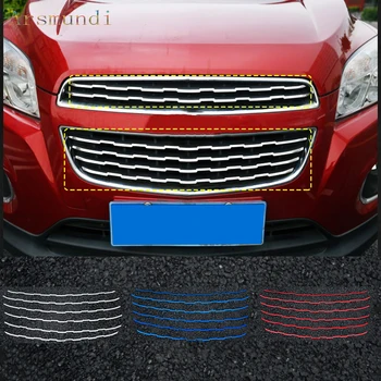 For Chevrolet TRAX 2014-2016 stainless steel Front Bumper Grille Grill frame Trim strips 6pcs car styling
