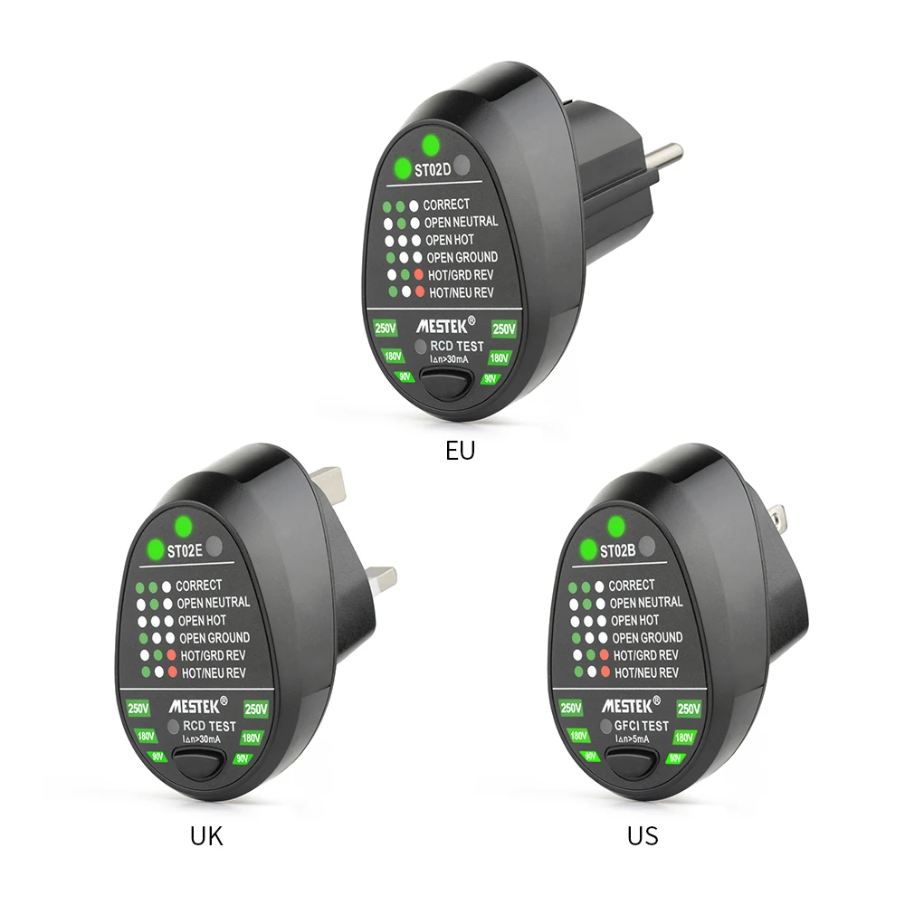 HABOTEST Advanced RCD Probador de enchufe eléctrico Neutro automático HABOTEST Advanced RCD Probador de enchufe eléctrico Neutro automático