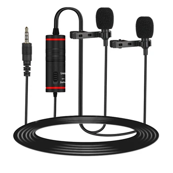Professional Lavalier Microphone Camera Microphone Dual Mic Head Lapel Mic for Phone Computer DV DSLR Recording Pen
Professional Lavalier Microphone Camera Microphone Dual Mic Head Lapel Mic for Phone Computer DV DSLR Recording Pen