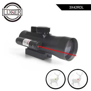 LUGER 3X42 RDL Red Green Dot Hunting Scope With Laser Sight 11/20mm Rail Tactical Holographic Optical Sight Rifle Scope
LUGER 3X42 RDL Red Green Dot Hunting Scope With Laser Sight 11/20mm Rail Tactical Holographic Optical Sight Rifle Scope