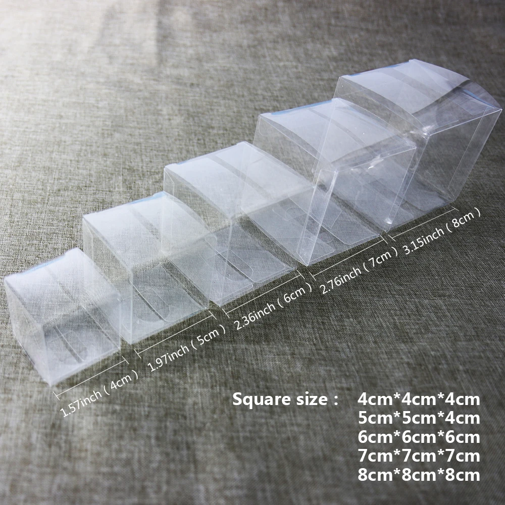 Прозрачная подарочная коробка для конфет 50 шт./лот квадратные ПВХ коробки