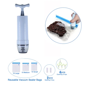 Food Vacuum Sealer, 37 PCS Reusable Vacuum Sous Vide Bags,5 Sous Vide Bag Clips For Food Storage White 
Food Vacuum Sealer, 37 PCS Reusable Vacuum Sous Vide Bags,5 Sous Vide Bag Clips For Food Storage White