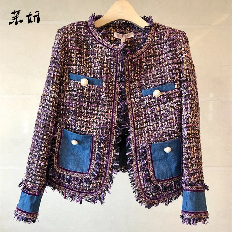 New Small Fragrance Overcoat Autumn Winter Tweed Patchwork Tassel Coat Vintage Women Weave Fringe Retro Jacket Coat
New Small Fragrance Overcoat Autumn Winter Tweed Patchwork Tassel Coat Vintage Women Weave Fringe Retro Jacket Coat