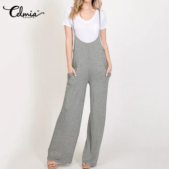 2020 Plus Size Summer Jumpsuits Women Celmia Solid Sleeveless Straps Loose Romprs Ladies Knitted Wide Leg Pants Casual Playsuits
2020 Plus Size Summer Jumpsuits Women Celmia Solid Sleeveless Straps Loose Romprs Ladies Knitted Wide Leg Pants Casual Playsuits