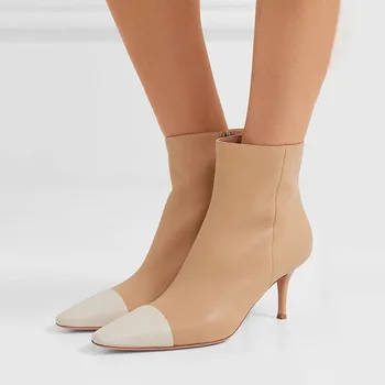 Pointed Toe Mix Colors Women Ankle Boots High Heels Patchwork Design Ladies Fashion Booties Autumn Leather Shoes
Pointed Toe Mix Colors Women Ankle Boots High Heels Patchwork Design Ladies Fashion Booties Autumn Leather Shoes