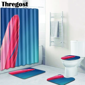 Thregost Toilet Floor Mat Microfiber Rug Shower Anti Slip Bath Mats Shower Curtain 180x180cm 4 pcs Bath Mat Set 3D Carpet
Thregost Toilet Floor Mat Microfiber Rug Shower Anti Slip Bath Mats Shower Curtain 180x180cm 4 pcs Bath Mat Set 3D Carpet