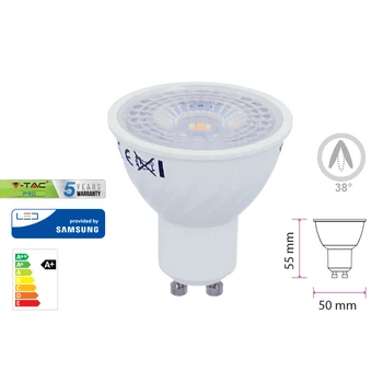 V-TAC GU70038C Led lamp GU10 7W = 60W 220V 38 degree warm white 3000K samsung Chip warranty 5 years narrow angle SKU-165