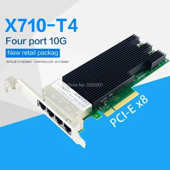 Intel XL710AM1 chip 10Gb Nic Ethernet Network card Quad port PCI-Express Lan Card Network Adapter X710-T4 Compatible
Intel XL710AM1 chip 10Gb Nic Ethernet Network card Quad port PCI-Express Lan Card Network Adapter X710-T4 Compatible
