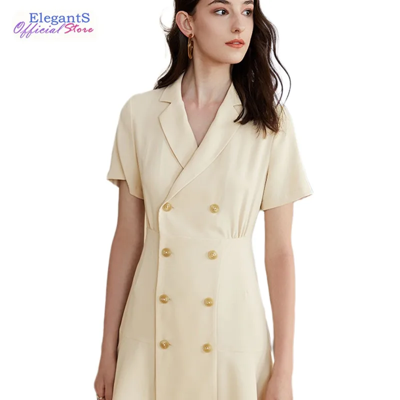 Elegant Women Suit Double Breasted One Piece Dress Suits Office Lady Business Work Blazer Jacket Noched Dress Vestido Robe 2019
Elegant Women Suit Double Breasted One Piece Dress Suits Office Lady Business Work Blazer Jacket Noched Dress Vestido Robe 2019