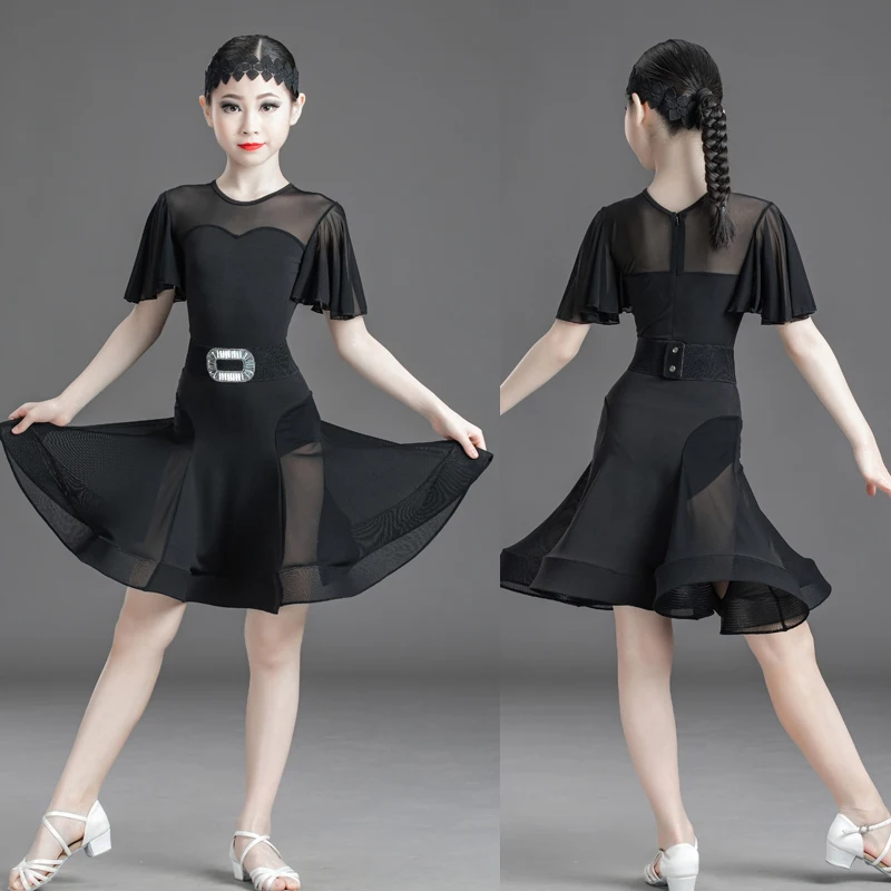2020 New Children Latin Dance Dress Competition Costumes Sexy Female Black Mesh Professional Gymnastic Performance Latin Dress
2020 New Children Latin Dance Dress Competition Costumes Sexy Female Black Mesh Professional Gymnastic Performance Latin Dress