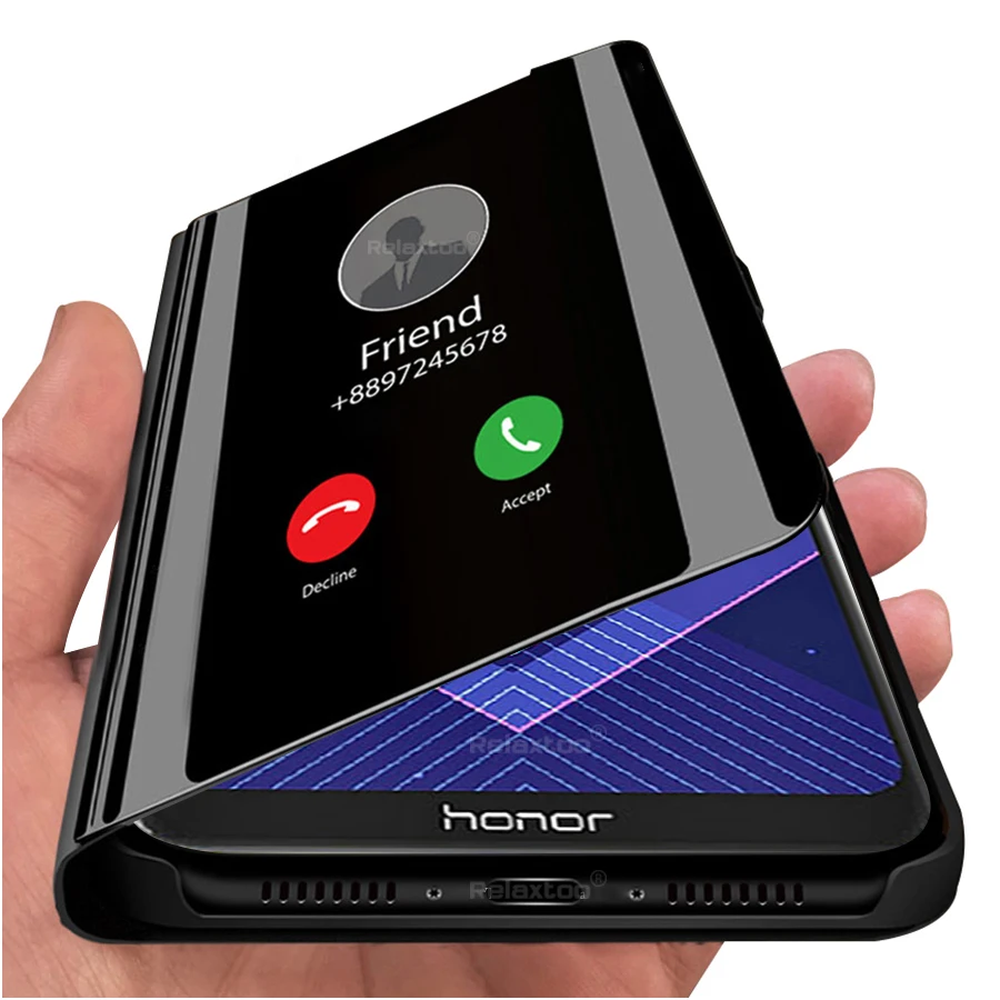 

smart mirror flip phone case for huawei honor 8a 8x 8c 8s 20 pro 10 lite light 20i 10i protective shell cover honer x8 a8 c8 s8