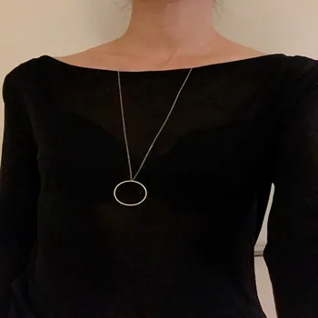 New Style Necklace Long Women's Sweater Chain Big Ring Cool Versatile 
New Style Necklace Long Women's Sweater Chain Big Ring Cool Versatile