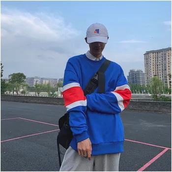 2019 Autumn And Winter New Youth Round Neck Pullover Terry Stitching Color Student Fashion Casual Sweatshirt Blue M-2XL
2019 Autumn And Winter New Youth Round Neck Pullover Terry Stitching Color Student Fashion Casual Sweatshirt Blue M-2XL