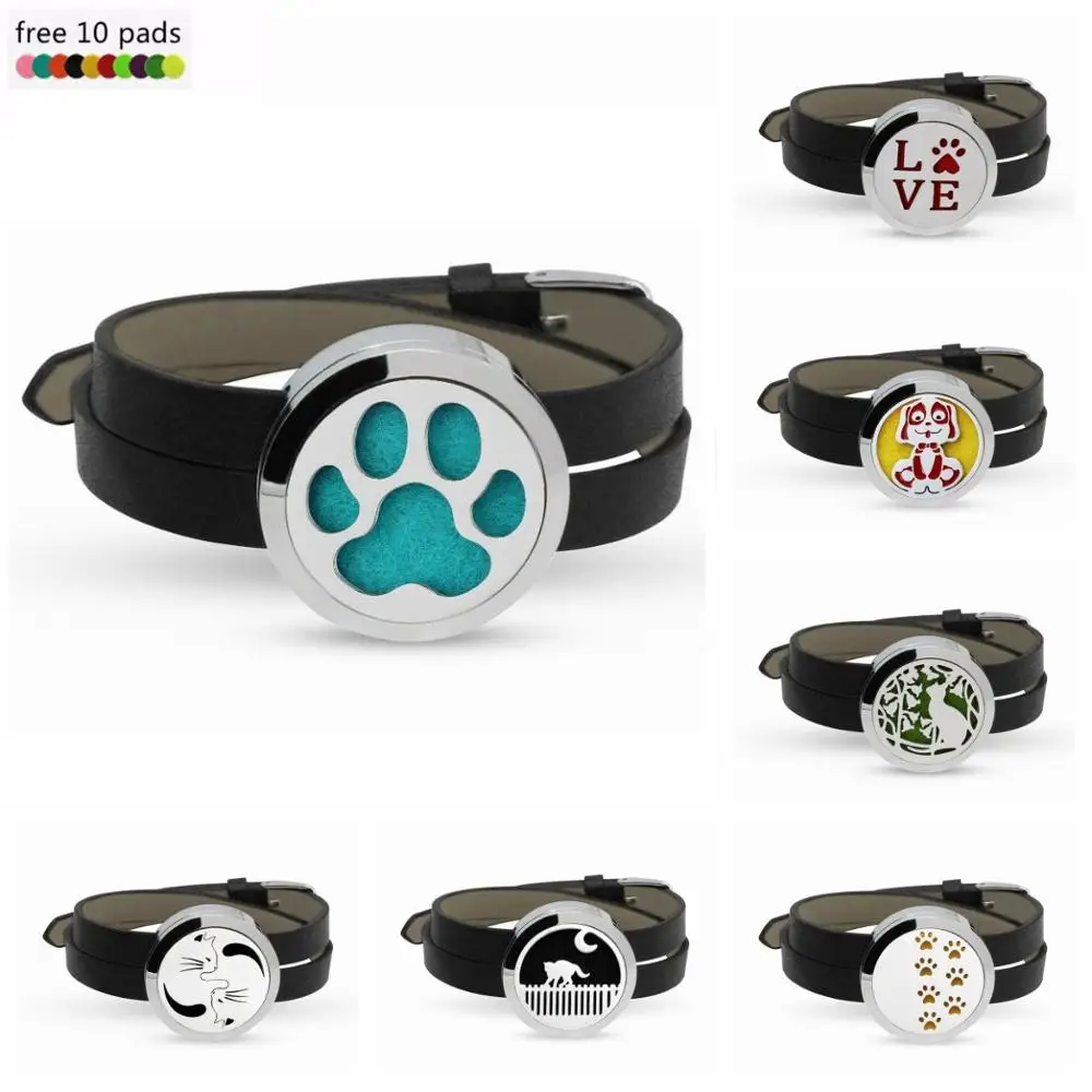 Dog Cat Bear Paw Diffuser Perfume Aroma Essential Oil Bracelet free pads 6 color PU Leather Wristband can choose
Dog Cat Bear Paw Diffuser Perfume Aroma Essential Oil Bracelet free pads 6 color PU Leather Wristband can choose