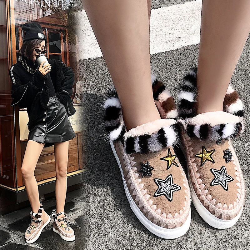 INS HOT Winter Snow boots women Cow suede +wool +fur ankle boots 22-24.5 cm ankle boots for women Colored wool fur boots women
INS HOT Winter Snow boots women Cow suede +wool +fur ankle boots 22-24.5 cm ankle boots for women Colored wool fur boots women