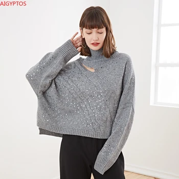 AIGYPTOS Winter 2020 Women's Clothes Loose High Collar Sequined Long Sleeve Wool Short Sweater
AIGYPTOS Winter 2020 Women's Clothes Loose High Collar Sequined Long Sleeve Wool Short Sweater