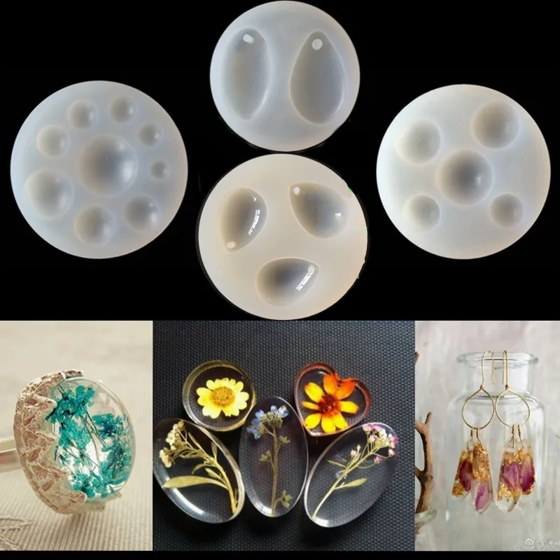 Diy Bring Kongshuidi Ellipse Manual Drip Semi-circle Glue Transparent Search Sugar Silica Gel Crystal Mould | Дом и сад