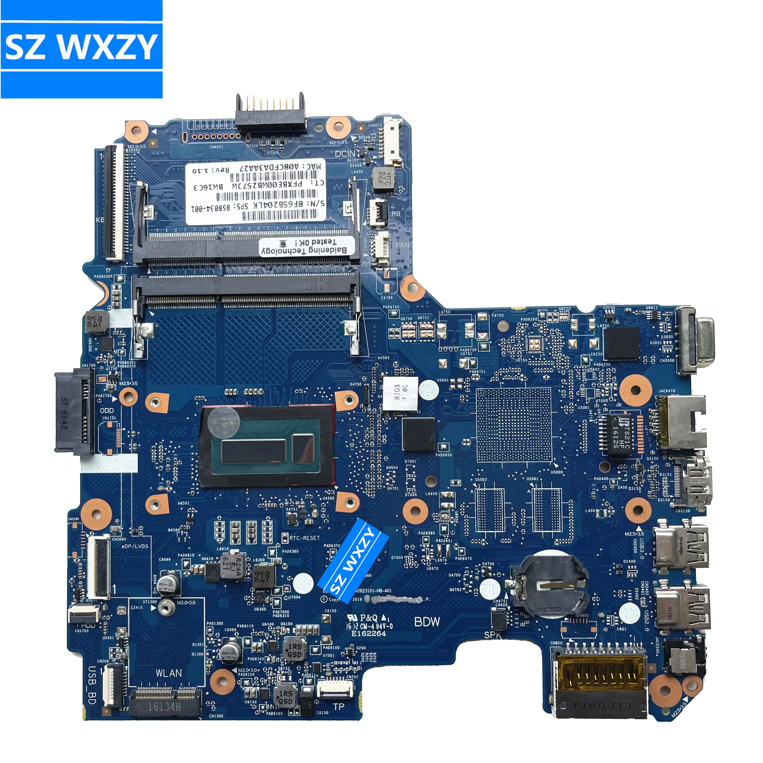 Материнская плата для ноутбука HP серии 14-AM с процессором i3-5005u 858034-601 858034-001