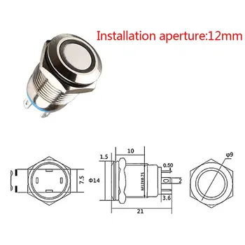 1Pcs 12MM 5V 12V Metal Button Switch Momentary Push Button Auto Reset Waterproof Illuminated
1Pcs 12MM 5V 12V Metal Button Switch Momentary Push Button Auto Reset Waterproof Illuminated
