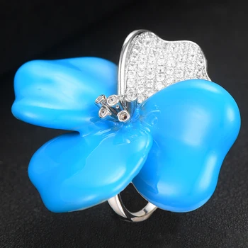 missvikki 3 Colors Luxury Big Flower Ring Dripping oil Face Blue Noble Wedding Rings for Women Shiny Stone Party Wedding Jewelry
missvikki 3 Colors Luxury Big Flower Ring Dripping oil Face Blue Noble Wedding Rings for Women Shiny Stone Party Wedding Jewelry