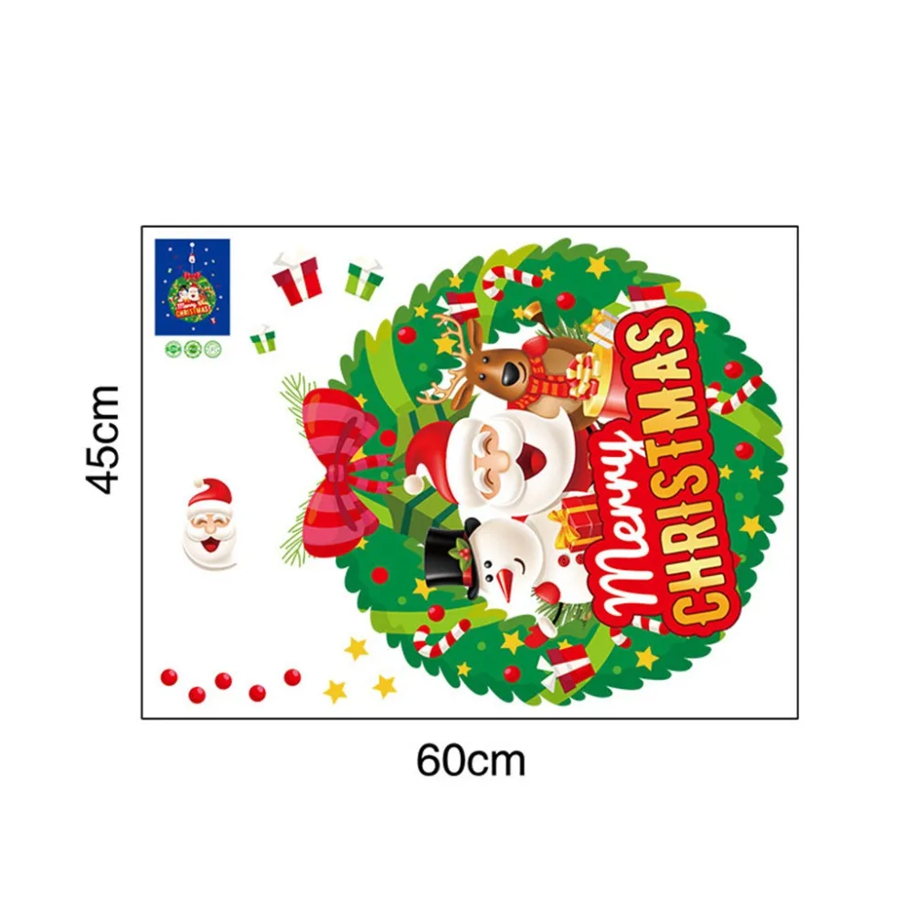 window sticker christmas cartoon snowman santa gift home decor