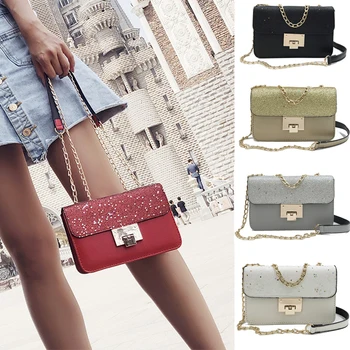 Chain Women's Handbag Fashion Luxury Women's Design Sequin Pentagram Ladies Shoulder Messenger Bag Tote Bag Wallet Purse Clutch 
Chain Women's Handbag Fashion Luxury Women's Design Sequin Pentagram Ladies Shoulder Messenger Bag Tote Bag Wallet Purse Clutch