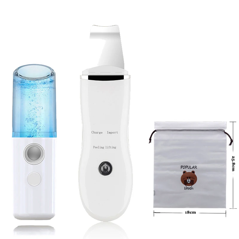 Ultrasonic Skin Scrubber Ion Cleansing Blackhead Massage Face Scrubber Peeling Ultrasonico Shovel Facial Pore Cleaner Machine
Ultrasonic Skin Scrubber Ion Cleansing Blackhead Massage Face Scrubber Peeling Ultrasonico Shovel Facial Pore Cleaner Machine