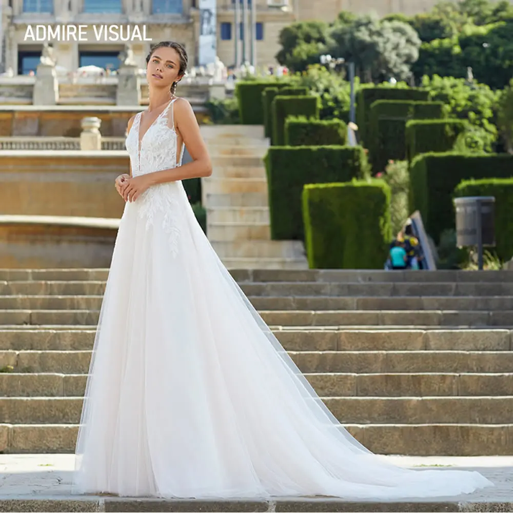 New Arrive Wedding Dress For Bride A-Line V-Neck Neckline Long Open-Back Custom Made Plus Size Bride Gown Vestidos De Novia
New Arrive Wedding Dress For Bride A-Line V-Neck Neckline Long Open-Back Custom Made Plus Size Bride Gown Vestidos De Novia