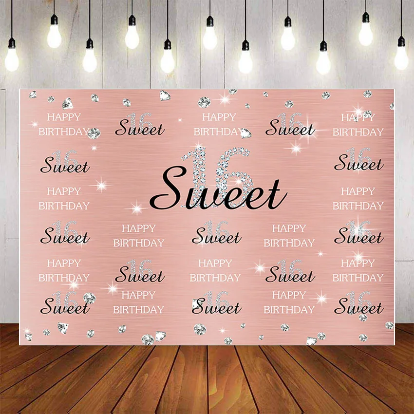 Mehofond Photography Background Sweet 16 for Girl Happy Birthday Gold Polka Dot Customize Party Photophone Backdrop Photo studio