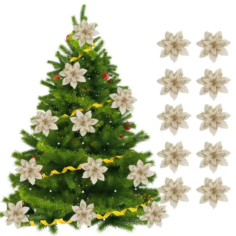 10PCS Christmas Flowers Xmas Christmas Tree Decorations Glitter Wedding Party New Year Artificial Flowers Decor Drop Shipping
10PCS Christmas Flowers Xmas Christmas Tree Decorations Glitter Wedding Party New Year Artificial Flowers Decor Drop Shipping