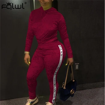 FQLWL Velvet Two Piece Set Women Suits Club Outfits Black Red Long Sleeve Top and Skinny Pants Female Winter Ladies Tracksuits
FQLWL Velvet Two Piece Set Women Suits Club Outfits Black Red Long Sleeve Top and Skinny Pants Female Winter Ladies Tracksuits