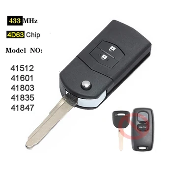 433MHz 4D63 Model No. 41521/ 41601/ 41803/ 41835/ 41847 Upgraded Flip 2 Button Remote Key Fob for Mazd*a 626 RX8 2 3 6 323 
433MHz 4D63 Model No. 41521/ 41601/ 41803/ 41835/ 41847 Upgraded Flip 2 Button Remote Key Fob for Mazd*a 626 RX8 2 3 6 323