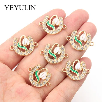 10PCS 23*17mm Metal Alloy White Green Florets Charms Connectors For Jewelry Making DIY Handmade Craft Bracelet Pendant
10PCS 23*17mm Metal Alloy White Green Florets Charms Connectors For Jewelry Making DIY Handmade Craft Bracelet Pendant
