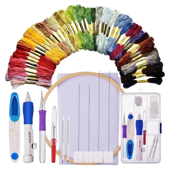 Embroidery Starter Kit Cross Stitching Sewing Kit Includes Embroidery Stitching Punch Needle Set Bamboo Embroidery Hoop 50 Color
Embroidery Starter Kit Cross Stitching Sewing Kit Includes Embroidery Stitching Punch Needle Set Bamboo Embroidery Hoop 50 Color