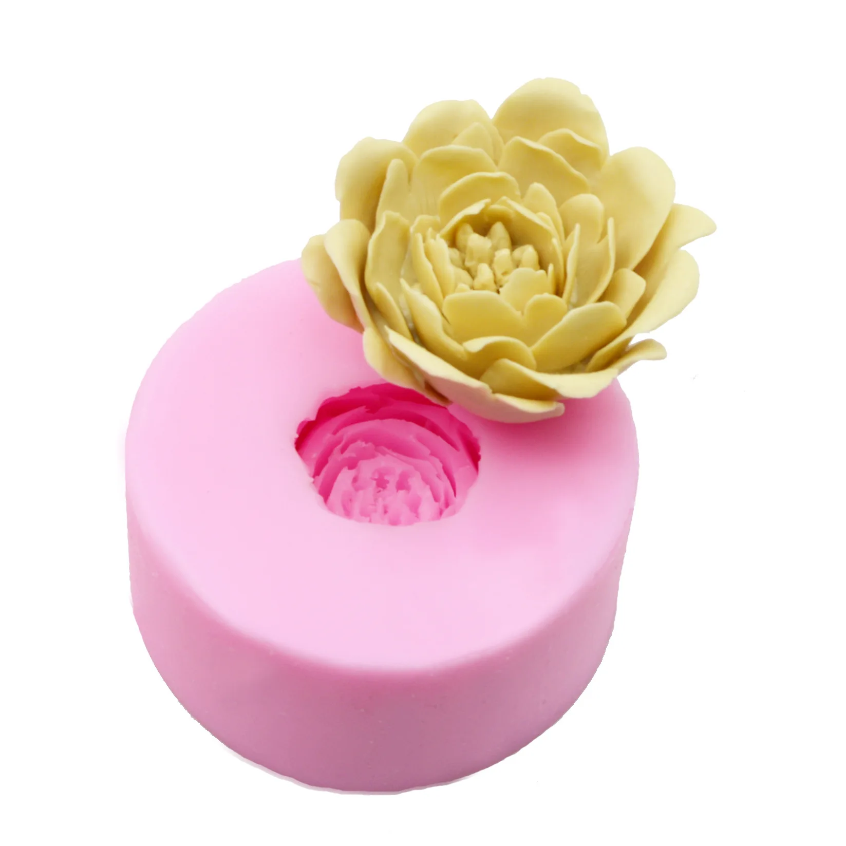 Фото Новая 3D Цветочная форма для мыла маленького размера пион помадка торт