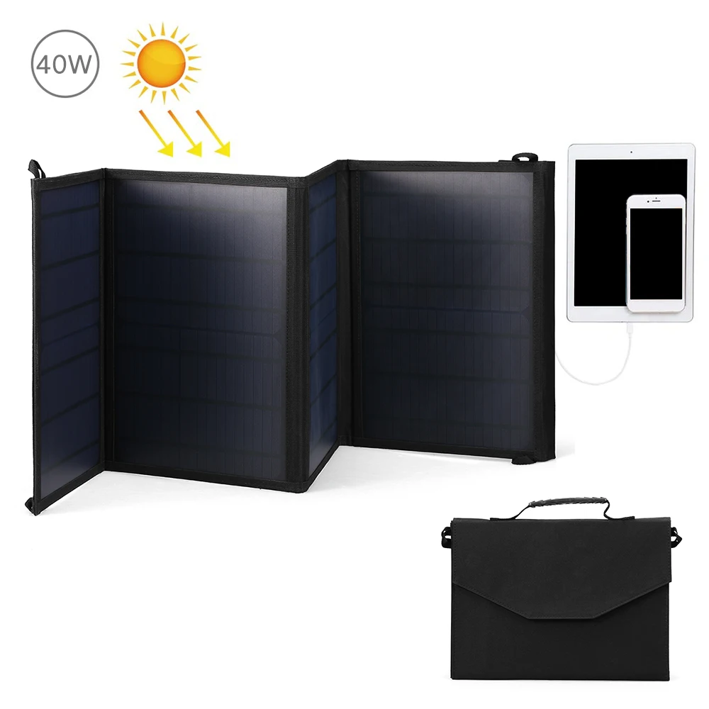Portable 40W Solar Charger Sun Power Charger Water Repellent 5V/2A USB Port and DC18V Port Solar Panel for Tablet PC Phone
Portable 40W Solar Charger Sun Power Charger Water Repellent 5V/2A USB Port and DC18V Port Solar Panel for Tablet PC Phone