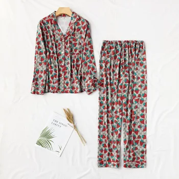 Nightwear Casual Female Print Flower Pajamas Suit Summer New Arrival Home Clothing Sleepwear Burgundy Pijamas Set Nigligee
Nightwear Casual Female Print Flower Pajamas Suit Summer New Arrival Home Clothing Sleepwear Burgundy Pijamas Set Nigligee