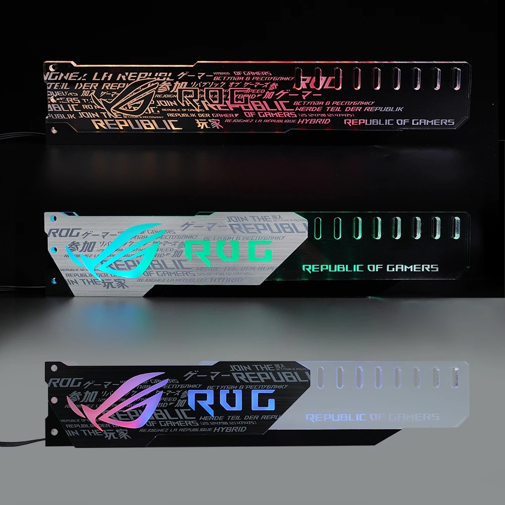 Graphics Card Bracket Holder ROG Republic Of Games Frame GPU Block Support Light Control By Motherboard ,12V 4Pin ,5V 3Pin
Graphics Card Bracket Holder ROG Republic Of Games Frame GPU Block Support Light Control By Motherboard ,12V 4Pin ,5V 3Pin