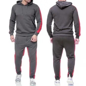 Men 2 Pieces Sets Tracksuit New Brand Autumn Winter Hooded Sweatshirt +Drawstring Pants Male Stripe Patchwork Hoodies Bigsweety 
Men 2 Pieces Sets Tracksuit New Brand Autumn Winter Hooded Sweatshirt +Drawstring Pants Male Stripe Patchwork Hoodies Bigsweety