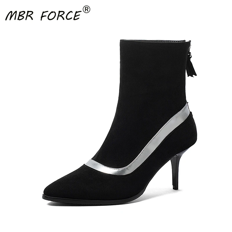 MBR FORCE Winter 2020 new fashion color matching wild pointed thin heel zipper black plush thick warm shoes large size 33-43
MBR FORCE Winter 2020 new fashion color matching wild pointed thin heel zipper black plush thick warm shoes large size 33-43