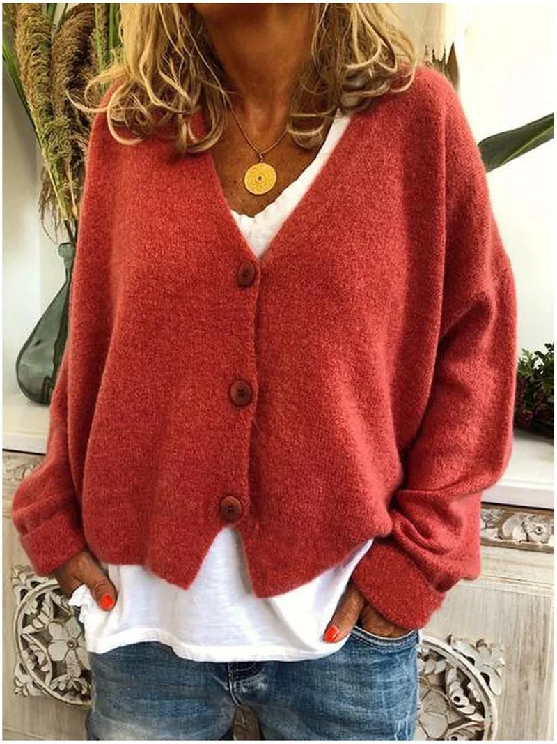 Women's Autumn And Winter Casual Elegant Street Loose V-neck Button Short Sweater Knitted Cardigan
Women's Autumn And Winter Casual Elegant Street Loose V-neck Button Short Sweater Knitted Cardigan